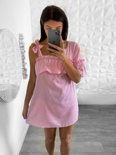 Load image into Gallery viewer, robe chemise rayee rose

