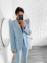 Load image into Gallery viewer, Blazer épaulettes XL premium bleu ciel
